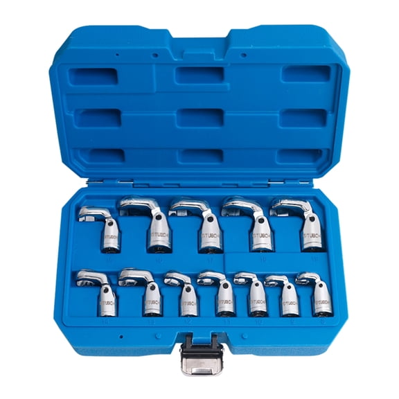 Flexible Head Flare Nut Wrench Spanner Set Precisions Machined Suitable for Secure Grip, Car Brake Pipe Repair Tool