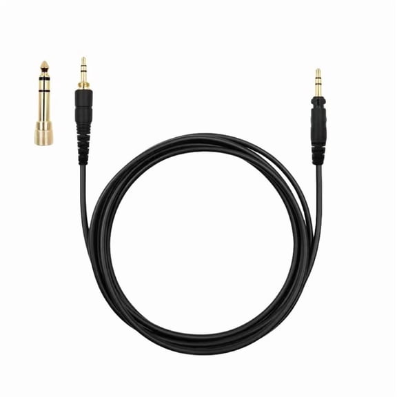 Flexible Headphone Cable for Easy Coiling and Storage, 2 m/6.6 ft Straight Replacement Cord with 3.5-Millimeter Plug 6.3 mm Screw-On Adapter