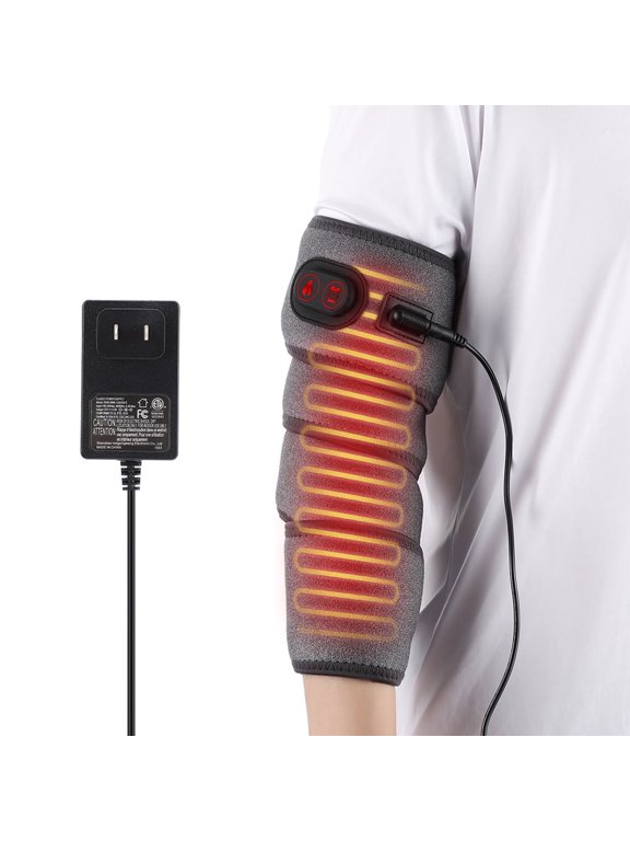 Flexible Heated Wrap for Elbow, Arm & Joints - Fast Soothing Heat with 4 Temperature Settings, Extra-Long 44" Cord (Grey)