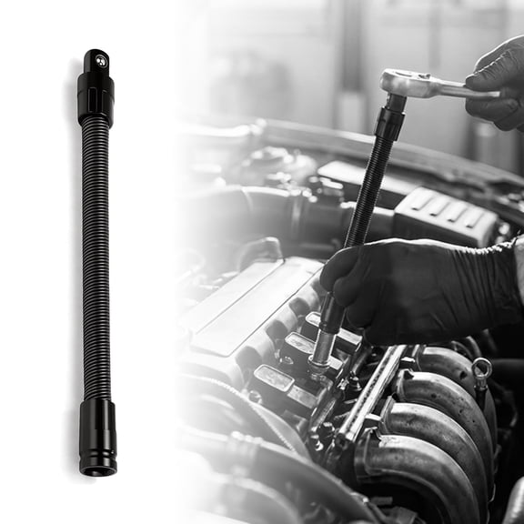 Flexible Impact Socket Extension Bar – 1/2 Inch Bendable Ratchet Extension Shaft for Tight & Hard to Reach Spaces, Torque Wrench Connector for Repair