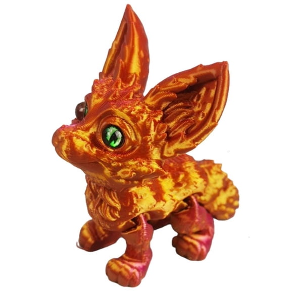 Flexible Joints Articulated Foxes Fidgety Toy Desktop Pet Decorations 3D Printed Foxes,Realistic Hairless Foxes Statues