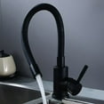 thumbnail image 1 of Flexible Kitchen Faucet High Arch 360° Rotatable Faucet Single Handle Lever for 1 Hole Sink, Hot & Cold Water Faucet Bendable Silicone Hose Easy to Fetch Any Area, All Black, 1 of 9
