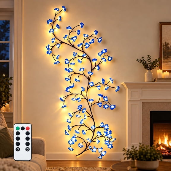 Flexible LED Branch Lights with Remote, Willow Vine Lights for Wall