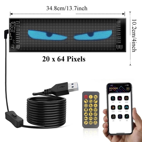 Flexible LED Car Screen USB Powered APP Control Bluetooth DIY Graphic Display IP65 Waterproof for Windshield Window Store Sign