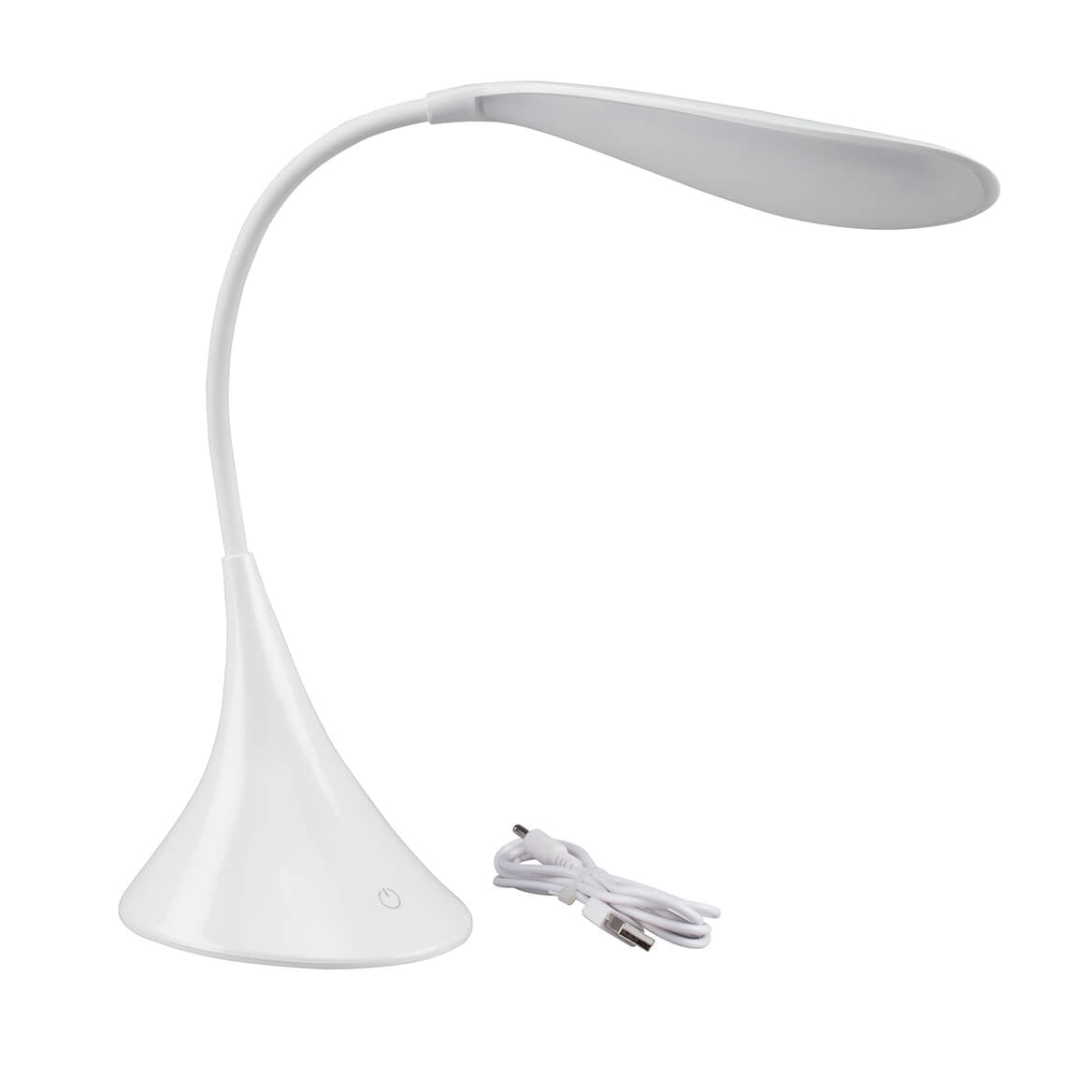 White Adjustable Touch LED Arc Desk Lamp with USB Cord