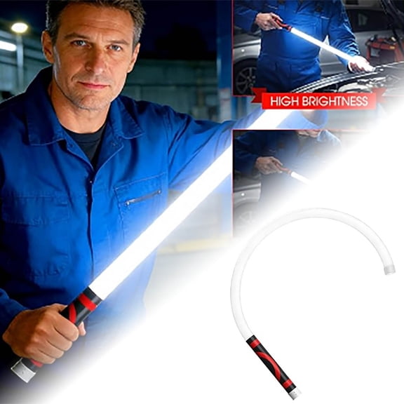 Flexible LED Flashlight 27" Bendable Mechanic Stick Light Rechargeable Work Lights For Car Repairs Mechanical Inspection In Tight Spaces,7 Hours Battery Life