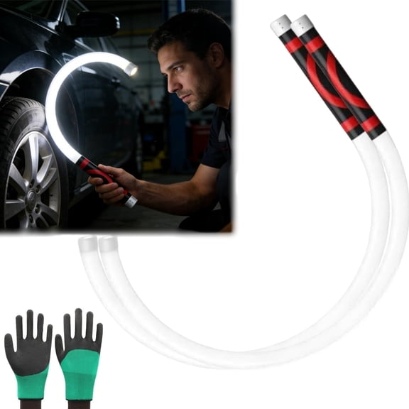Flexible LED Flashlight Stick, 27" Bendable Mechanic Light,Work Light with High-Lumen LED,3 Brightness Modes, Rechargeable Flexible Light for Mechanics,Car Repairs, Inspections & Tight Spaces (2 Pcs)