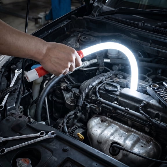 Flexible LED Flashlight Stick, 30" Bendable Mechanic Work Light Rechargeable High Lumen Professional Light 3 Lighting Modes Automotive Illumination Tool Car Repairs Inspections Tight Spaces