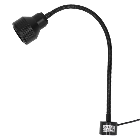 Flexible LED Magnetic Work Light 9W Zoom Function 360 Degree Gooseneck Lamp with Plug Switch, Bright Task Lighting for Work Bench, Garage and Sewing, 15 inches / 38.1 cm Flexible Hose