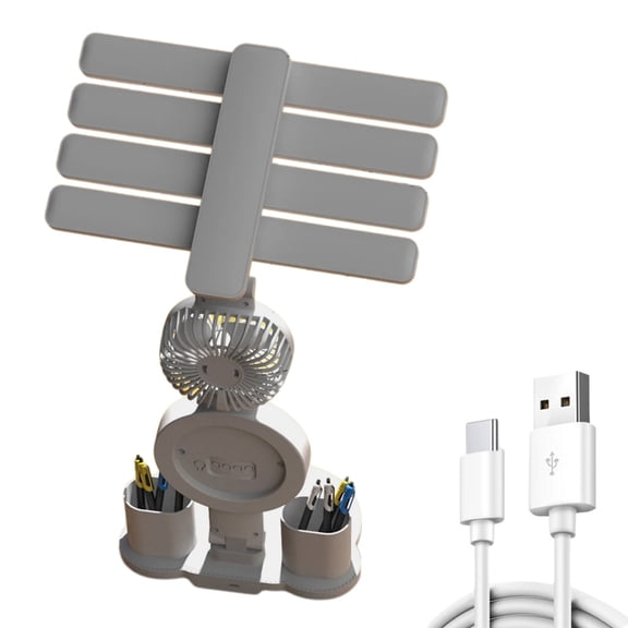 Flexible LED Table Lamp With 4 Light Customizable Color And Brightness Rechargeable Desk Lamp with Fan for Study