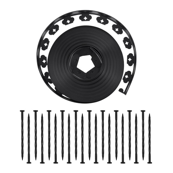 Flexible Lawn Edging Roll,100 ft Plastic Garden Border with Spikes,No-Dig Landscape Edging for Flower Beds,Pathways,and Yard Borders,UV-Resistant.