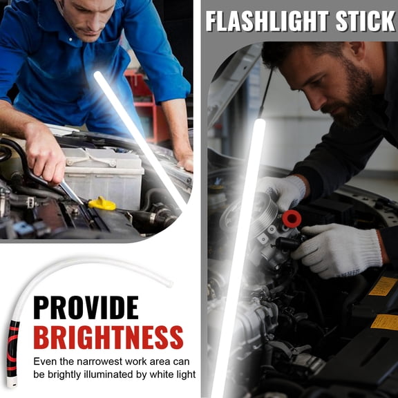 Flexible Led Light Stick, Light Led, 36 In, Light Wand, Backup Emergency Glow, Outdoor Hiking, Red Black Base, 1 Pc