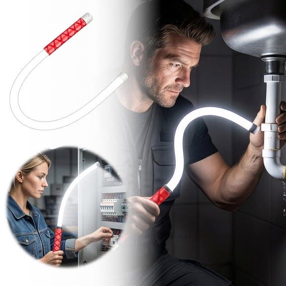 Flexible Led Work Light Bendable Inspection Lamp Rechargeable Tube Work Light For Garage Workshop Night Running(Red-72Cm)