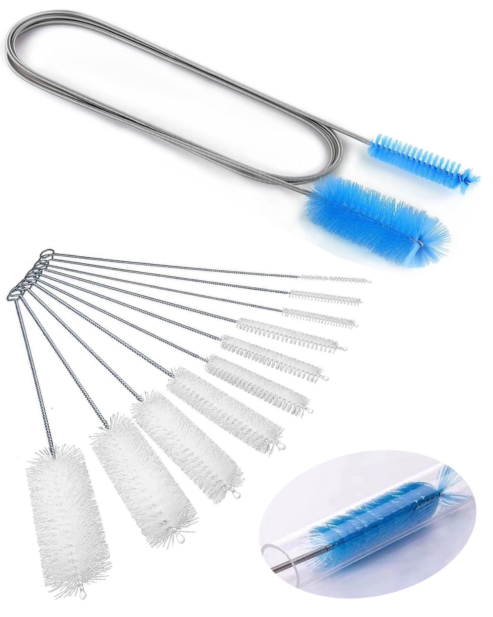 Flexible Long Drain Brush 61in Nylon Cleaner Double Ended Hose Tube ...