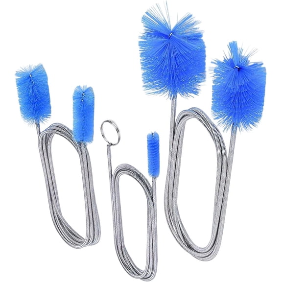 Flexible Long Drain Brush Set 3 Piece, Stainless Steel Pipe Cleaning Brushes with Double Ended Scrubber for Kitchen Sink Drain Clog Remover Tube Cleaner