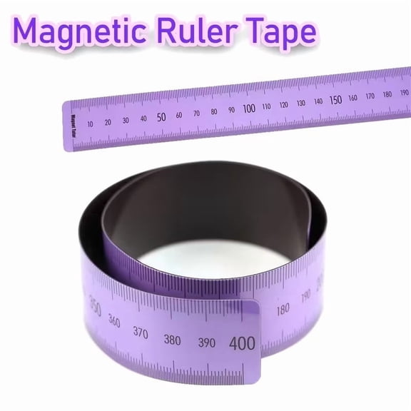 Flexible Magnetic Ruler Tape 15.47 Inch 2 Pack Purple Measuring Tool