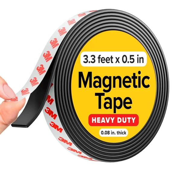 Flexible Magnetic Tape (3.3Feet X 1/2 Inch) - Magnetic Strip With Strong Self