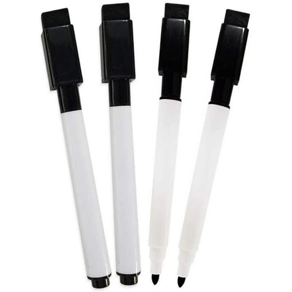 Flexible Magnets Dry Erase Markers Value Pack, Fine Tip, Black, 2 Count