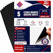 Flexible Magnets   Magnetic Sheets with Adhesive Backing, 4" x 6" 5 Pack Stick-On Magnetic Sheets for Refrigerator Magnets, Magnetic Labels, Crafts, DIY Projects & More