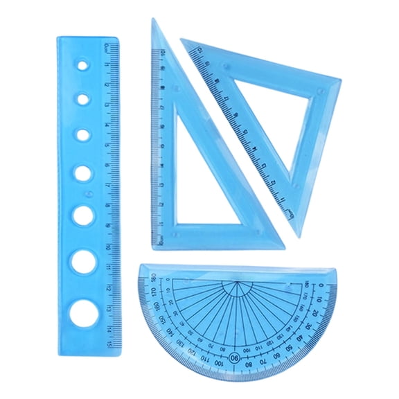 Flexible Measuring Ruler Set, Bendable Straight Rulers, Triangle Rulers, Semicircular Protractor, Soft Plastic Geometry Measuring Tools, Wavy Edge Drafting Measuring Kit for Office Drafting Projects