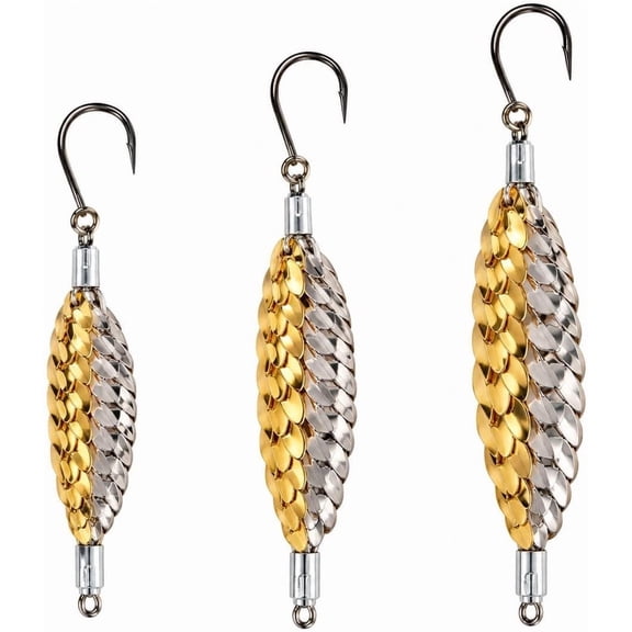 Flexible Metal-Link Fishing Lure 3PCS Set S M L Reflective Single Hook
