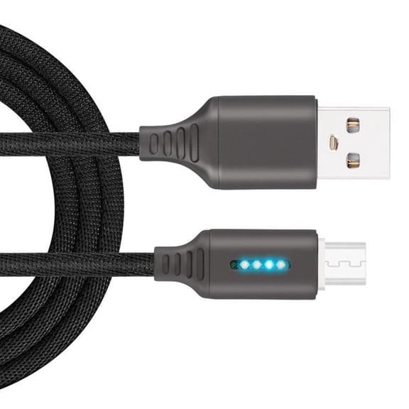 Flexible Metal USB Charging Cable Fast Charging Data Sync USB to USB C Data Transfer Cable with LED Light for Phone
