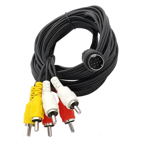 Flexible Miniature DIN 9Pin to 6RCA Converters Cable for Seamlessly Connection Between and Modern Equipment