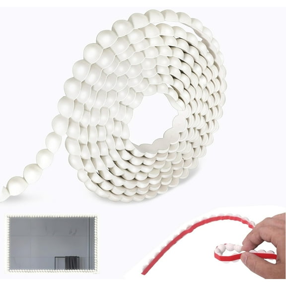 10ft Walls Decorative Bead, Flexible Molding Trim Peel and Stick for Bathroom Mirror, Backsplash, Tile, Ceiling, Cabinet & TV Edge
