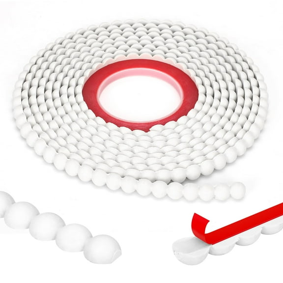 Flexible Molding Trim with Self-Adhesive Tape - 10ft Decorative Semicircle Bead DIY Wall Trim for Bathroom, Mirror Frame, Backsplash, Ceiling, Cabinets & TV Wall Edges(White, 15mm)