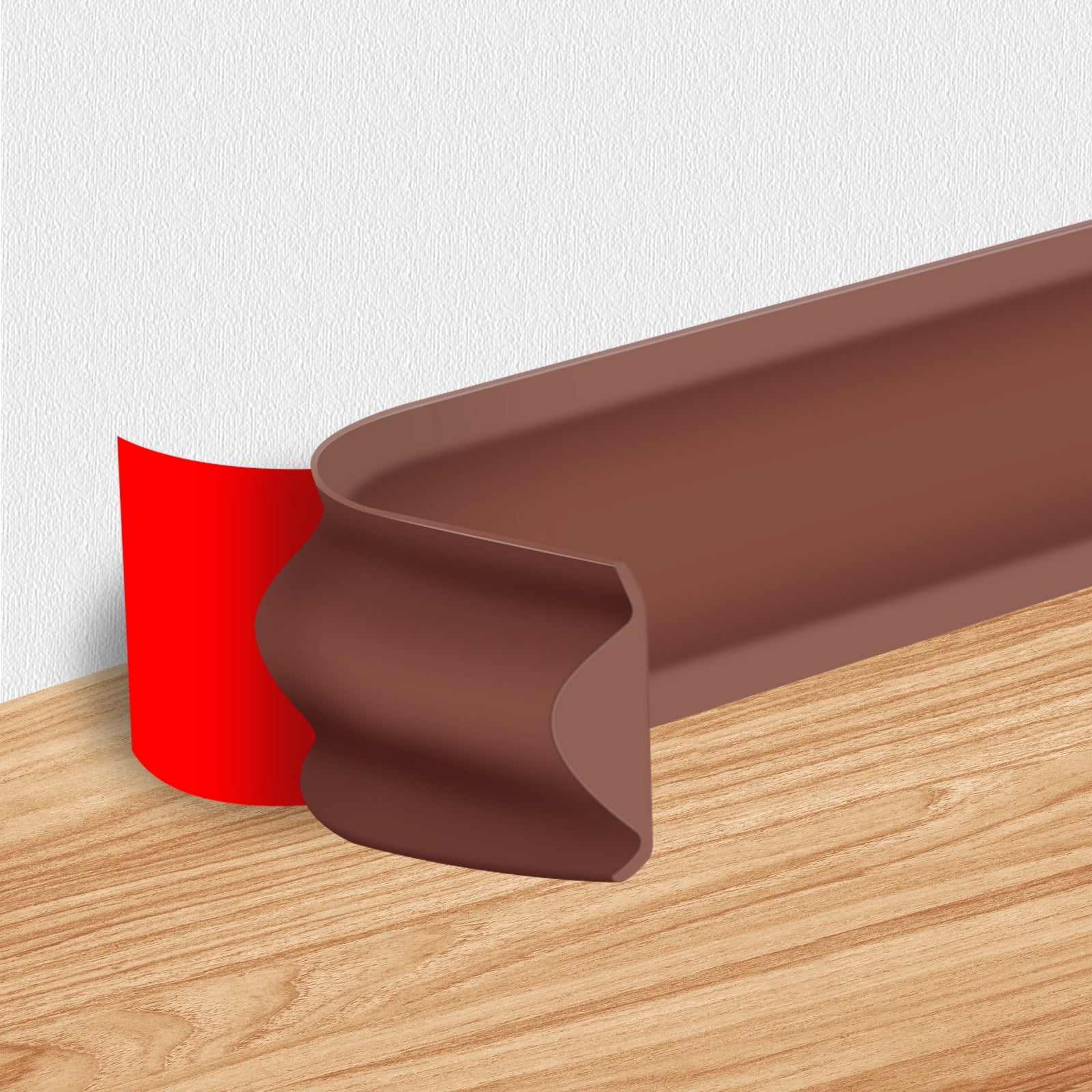 Flexible Molding Trim,White Self Adhesive Wall Trim Mini Peel and Stick Rubber Trim Molding for Floor, Bathroom,Walls,Kitchen,Countertop Home Decoration
