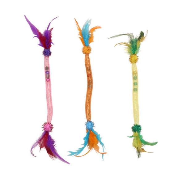 Flexible Network Management Cat Toy for Interactive Indoor Play Stimulates Instincts and Entertainment with Elastic Stick 3PCS