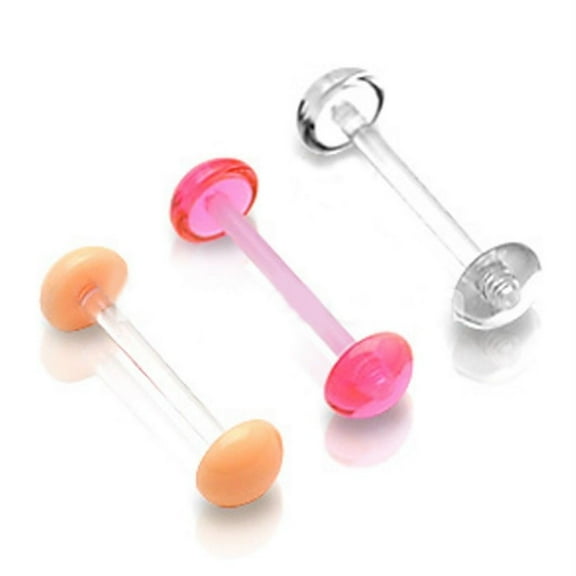 Flexible No Ce-um Half Ball Dome Tongue Piercing Retainer 14GA 5/8" 3pc