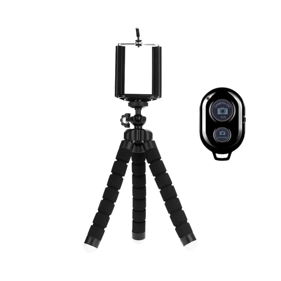 Flexible Octopus Mini Tripod Stand with Universal Phone Holder Clip, Bendable Portable Smartphone Camera Mount, Handheld Monopod Bracket for Selfie Vlog Live Stream
