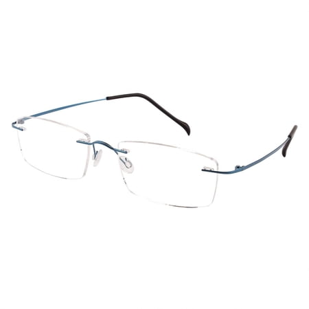 Flexible Optical Hinged Gold Eyeglasses Frames, Lightweight Titanium Rimless Glasses for Men Women