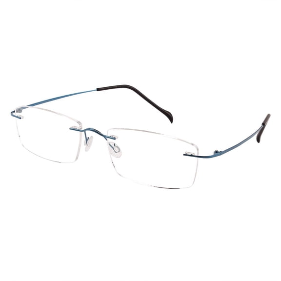 Flexible Optical Hinged Gold Eyeglasses Frames, Lightweight Titanium Rimless Glasses for Men Women