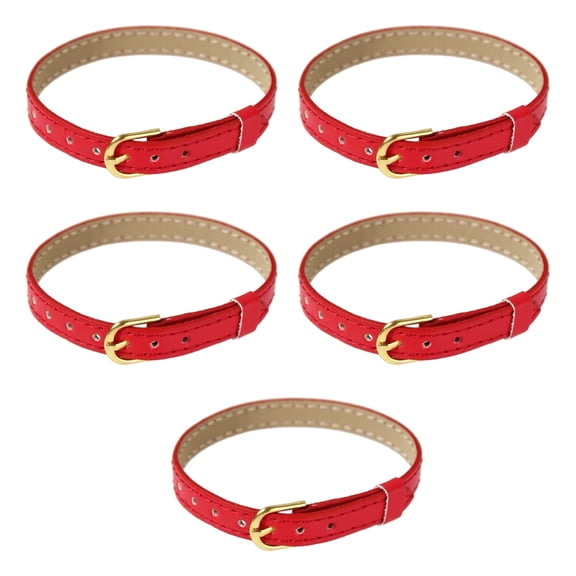 Flexible PU Strap Set of 5 - Metal Buckle Waistbands for 1/16 Miniature Models & Photo Props