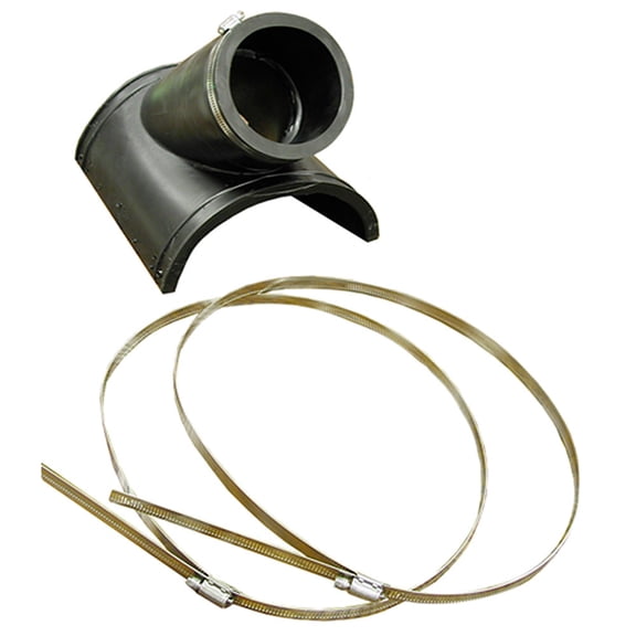 Flexible PVC Saddle Fitting, Wye Pattern, 4" Plastic - 12" Clay Saddle x 4" Sche