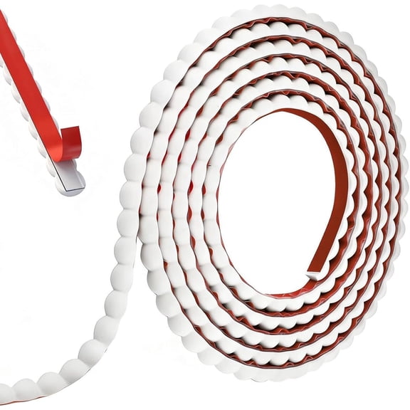 Flexible Paintable Beaded Trim Peel and Stick, White 3D Pearl Molding Border for Mirror Frame Cabinet, Waterproof Self Adhesive Wall Edge Liner(118"x0.39")