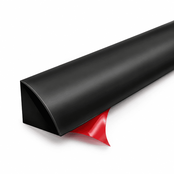 Flexible Peel and Stick Quarter Round Molding Trim, Black, 118 Inch