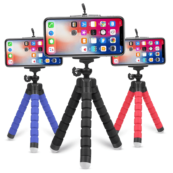 Flexible Phone Tripod Stand with 360 Ball Head, Non-Slip Legs, Universal Phone Mount, for Vlogging, Travel, Live Streaming, Black