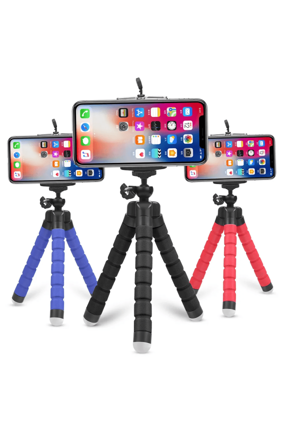 Flexible Phone Tripod Stand with 360 Ball Head, Non-Slip Legs, Universal Phone Mount, for Vlogging, Travel, Live Streaming, Blue