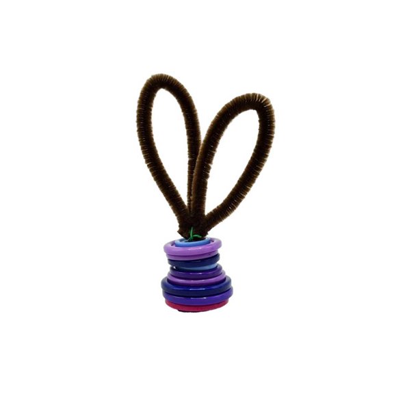Flexible Pipe Cleaner Craft Toy with Stacked Plastic Rings for DIY Art Projects and Creative Handmade Decorations
