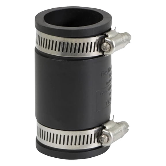 Flexible Pipe Coupling Connector Replacement,Black Rubber Pipe Connector Fittings with Stainless Steel Clamps