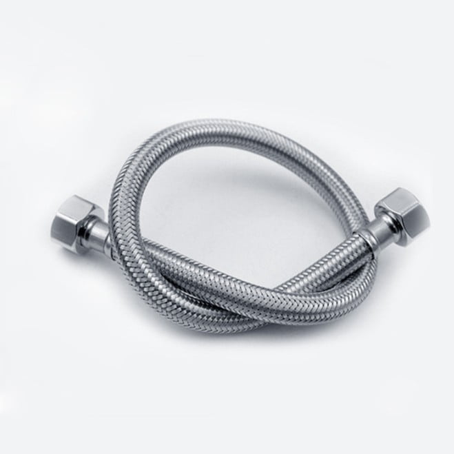 Flexible Pipes For Bathroom/Kitchen/Toilet Taps British Standard Pipe M10 X1/2 Fitting 500Mm Long1Pcssilver
