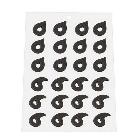 Flexible Plastic Chocolate Mold: Teardrop and Comma, Each Cavity 23mm x 32mm x 2mm High
