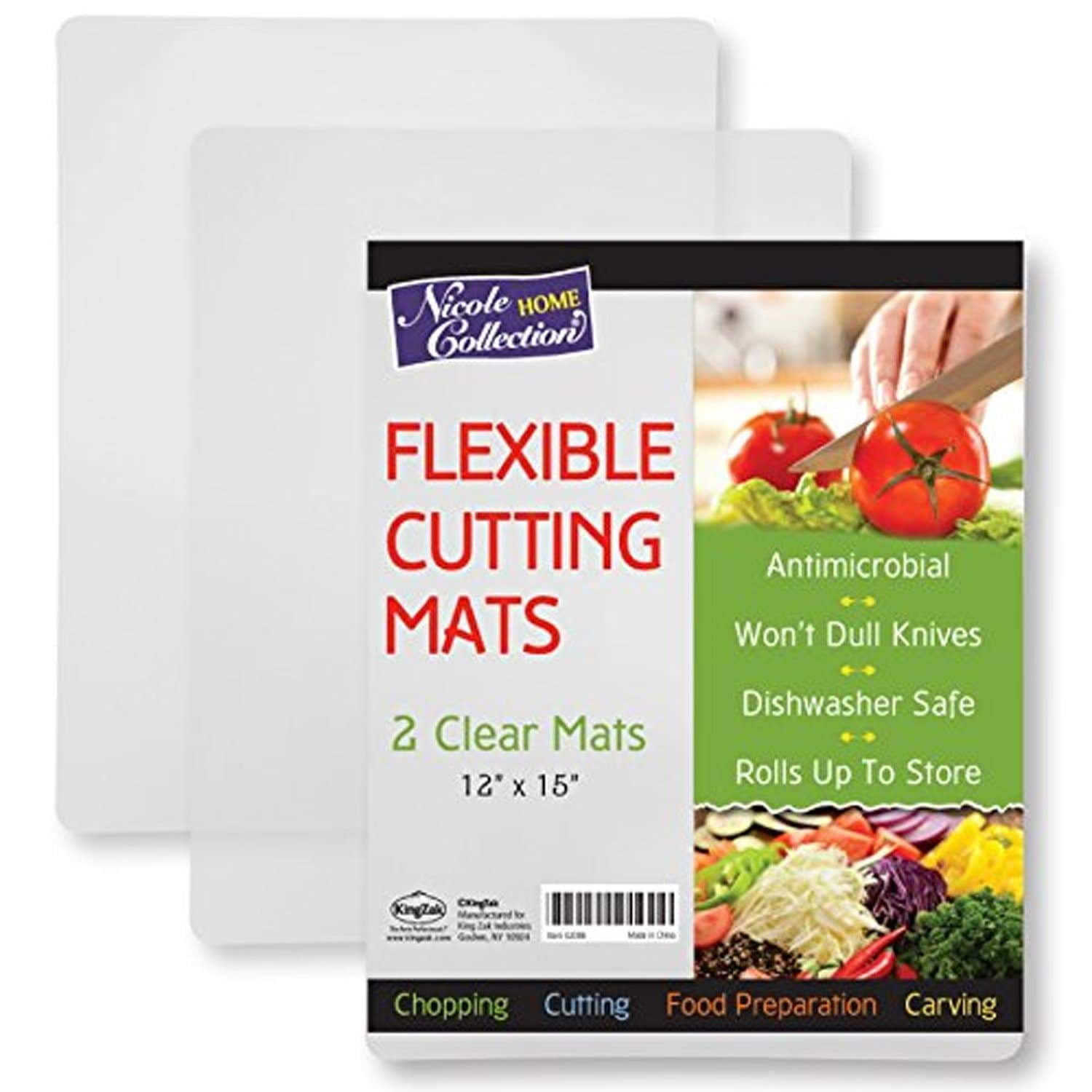 Flexible Plastic Cutting Board Mats set, Clear Kitchen Cutting Board Set of 2 Clear Mats (Qty-24)