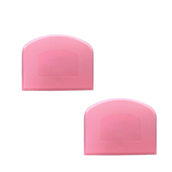Flexible Plastic Dough Scraper Spatula, Bowl Spatula, Multi-Purpose Kitchen Scraper Tool, Ideal for Home Baking, Bread Dough Handling & Pastry Prep(2Pc, Pink)