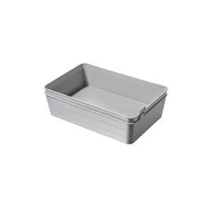 Flexible Plastic Drawer Storage Organizer Bins, Gray, 2-Pack