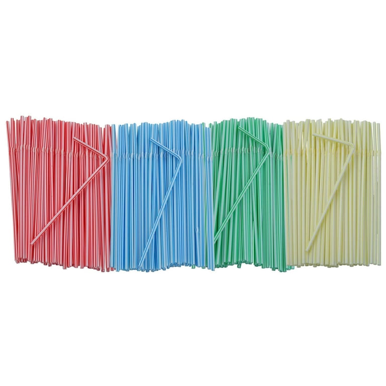 150 PARTY Drinking STRAWS Bendable Flexible Plastic Bendy Straw Assorted  Color