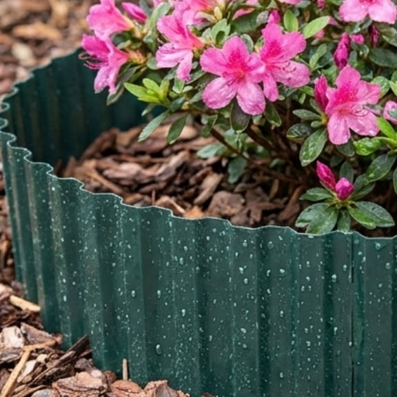 Flexible Plastic Garden Border Edging, Interlock Lawn Fence, Garden Edger Border, DIY Flower Bed Isolation Edge, Snap Together Metal Edging, Decor Yard Border, Garden Edging,Green